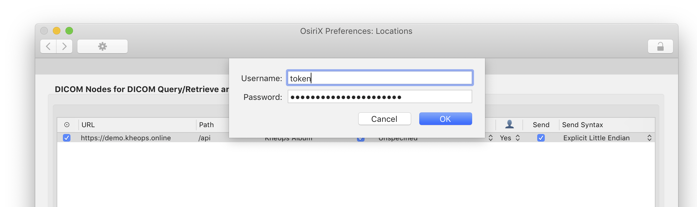 OsiriX Password